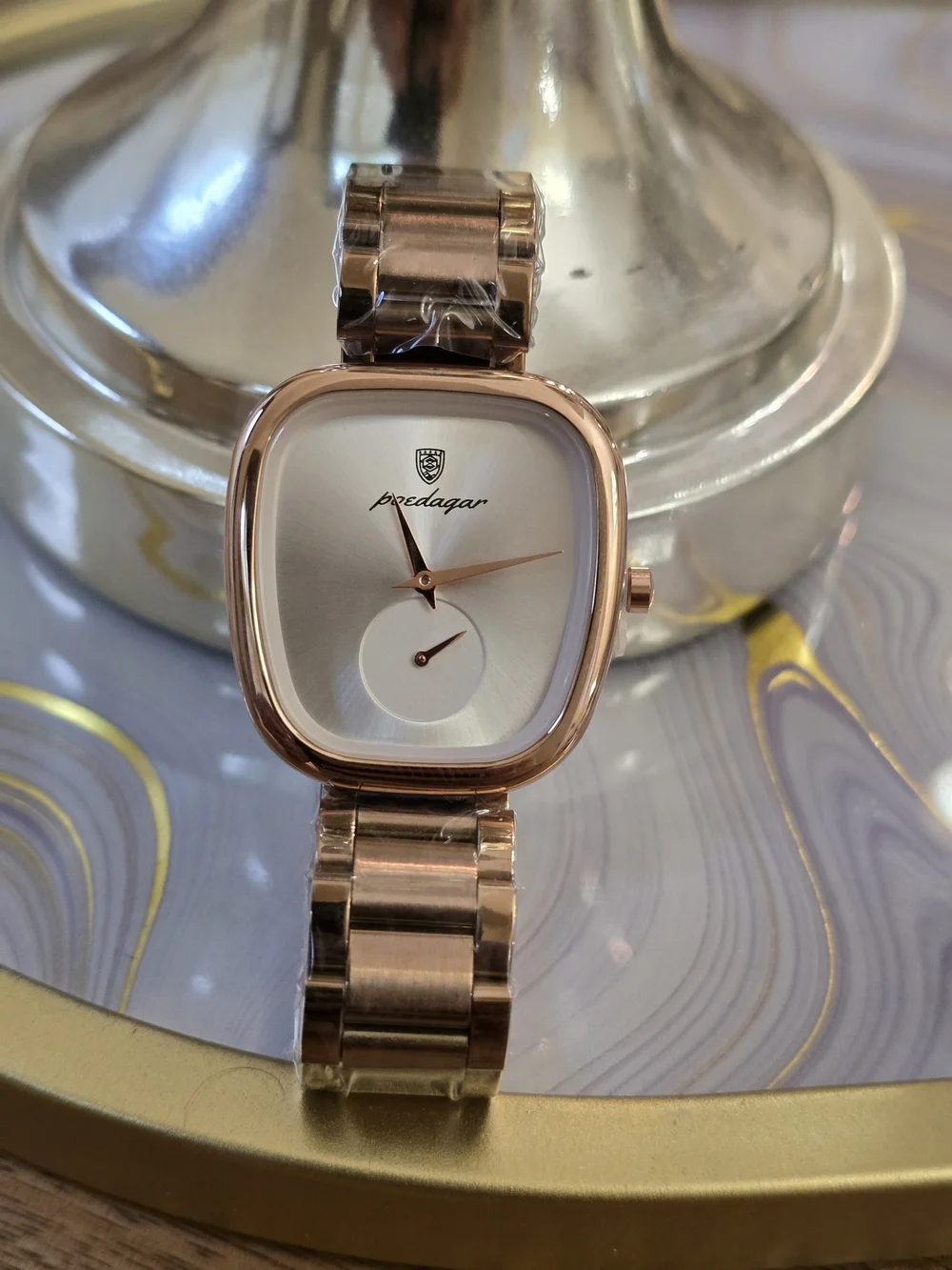 Rose Gold Women's Bracelet Watch - Elegant Minimal Dial
